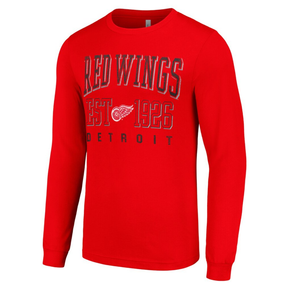 Detroit Red Wings Starter Retro Graphic Long Sleeve Crew T-Shirt - Red - NHL 201083228