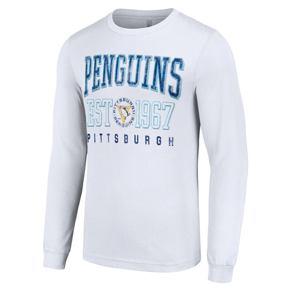 Pittsburgh Penguins Starter Retro Graphic Long Sleeve Crew T-Shirt - White - NHL 201083229