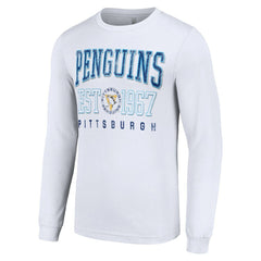 Pittsburgh Penguins Starter Retro Graphic Long Sleeve Crew T-Shirt - White - NHL 201083229