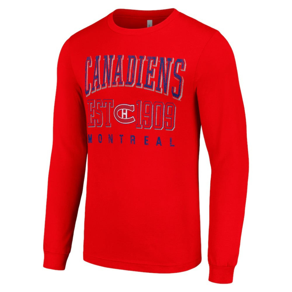Montreal Canadiens Starter Retro Graphic Long Sleeve Crew T-Shirt - Red - NHL 201083230