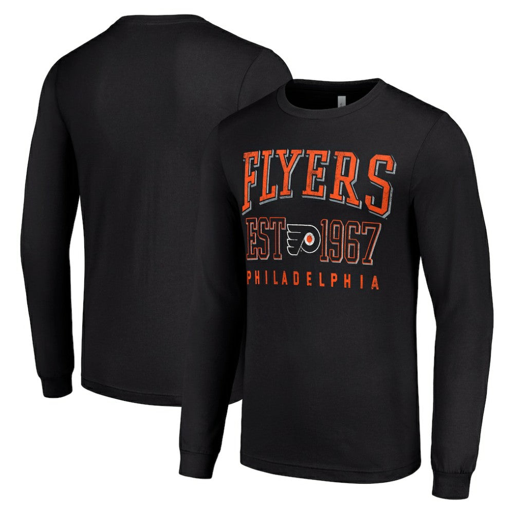 Philadelphia Flyers Starter Retro Graphic Long Sleeve Crew T-Shirt - Black - NHL 201083235