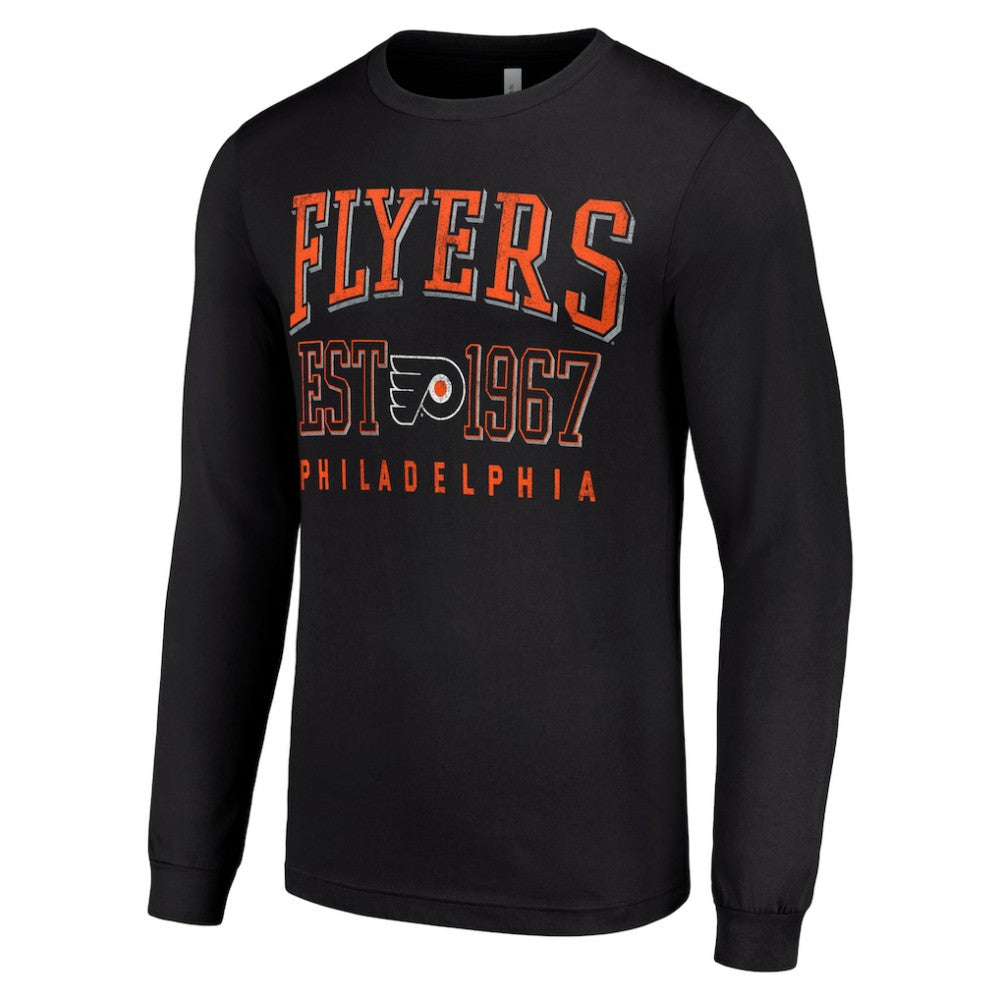 Philadelphia Flyers Starter Retro Graphic Long Sleeve Crew T-Shirt - Black - NHL 201083235