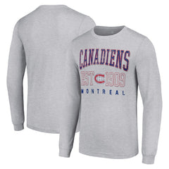 Montreal Canadiens Starter Retro Graphic Long Sleeve Crew T-Shirt - Heather Gray - NHL 201083247