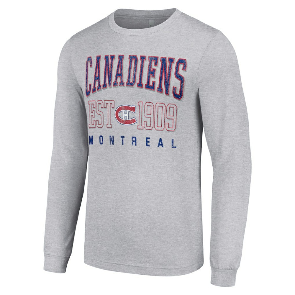 Montreal Canadiens Starter Retro Graphic Long Sleeve Crew T-Shirt - Heather Gray - NHL 201083247