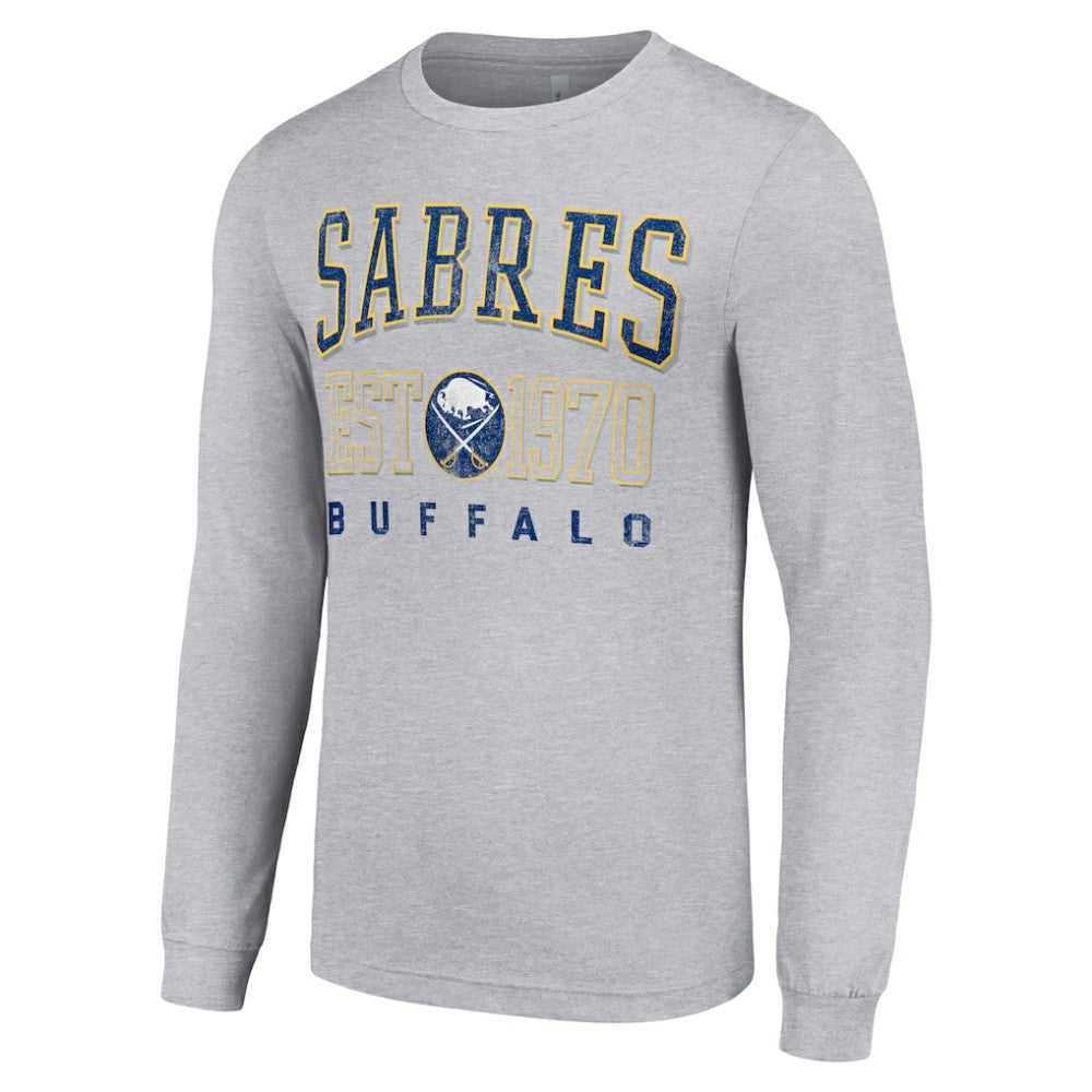 Buffalo Sabres Starter Retro Graphic Long Sleeve Crew T-Shirt - Heather Gray - NHL 201083248