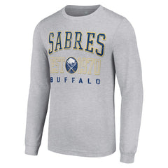 Buffalo Sabres Starter Retro Graphic Long Sleeve Crew T-Shirt - Heather Gray - NHL 201083248