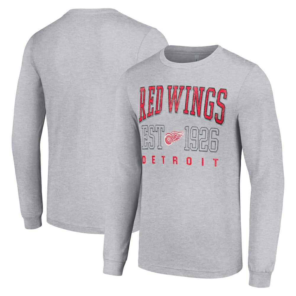 Detroit Red Wings Starter Retro Graphic Long Sleeve Crew T-Shirt - Heather Gray - NHL 201083251