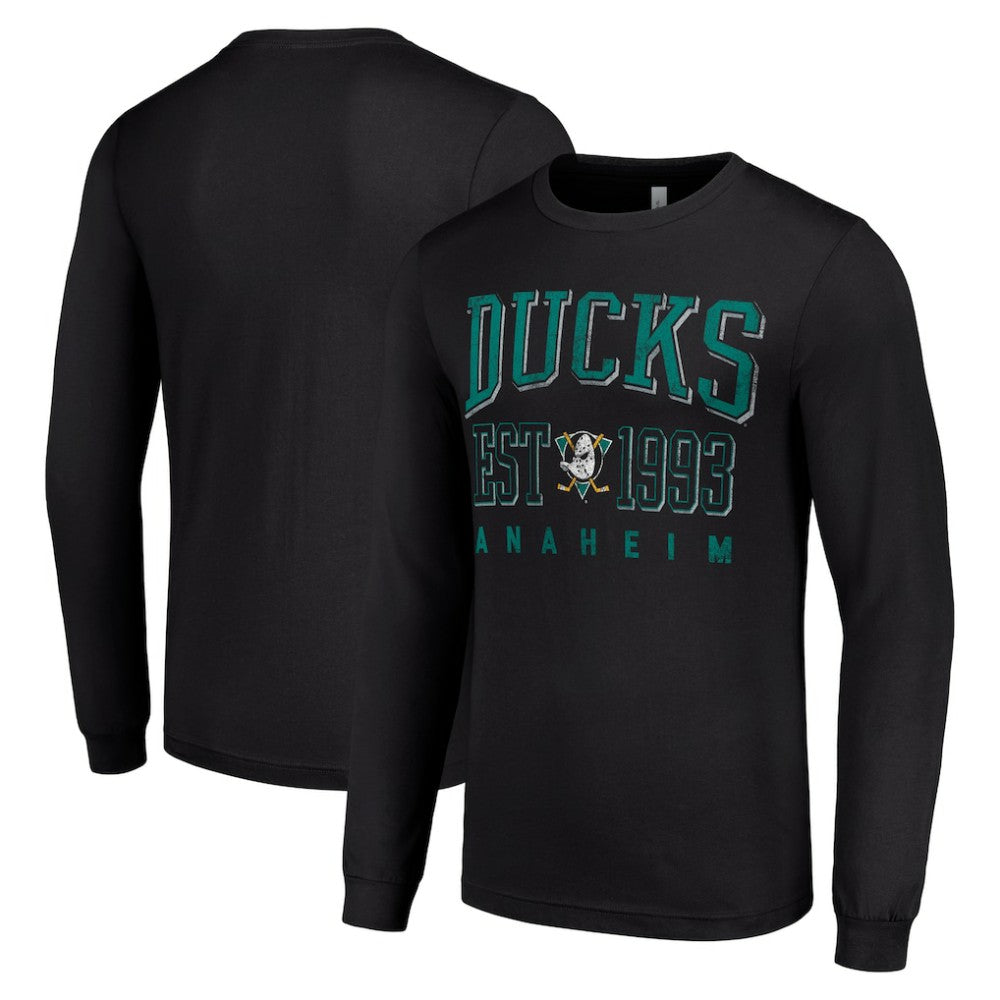 Anaheim Ducks Starter Retro Graphic Long Sleeve Crew T-Shirt - Black - NHL 201083257