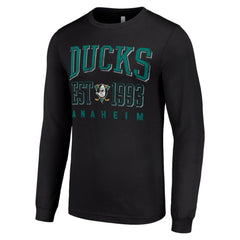 Anaheim Ducks Starter Retro Graphic Long Sleeve Crew T-Shirt - Black - NHL 201083257