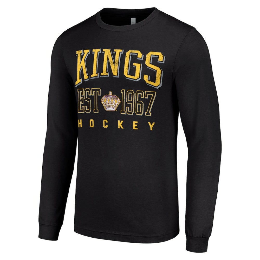 Los Angeles Kings Starter Retro Graphic Long Sleeve Crew T-Shirt - Black - NHL 201083260