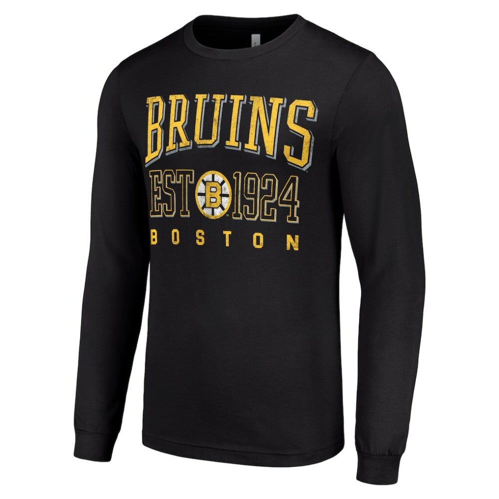 Boston Bruins Starter Retro Graphic Long Sleeve Crew T-Shirt - Black - NHL 201083261
