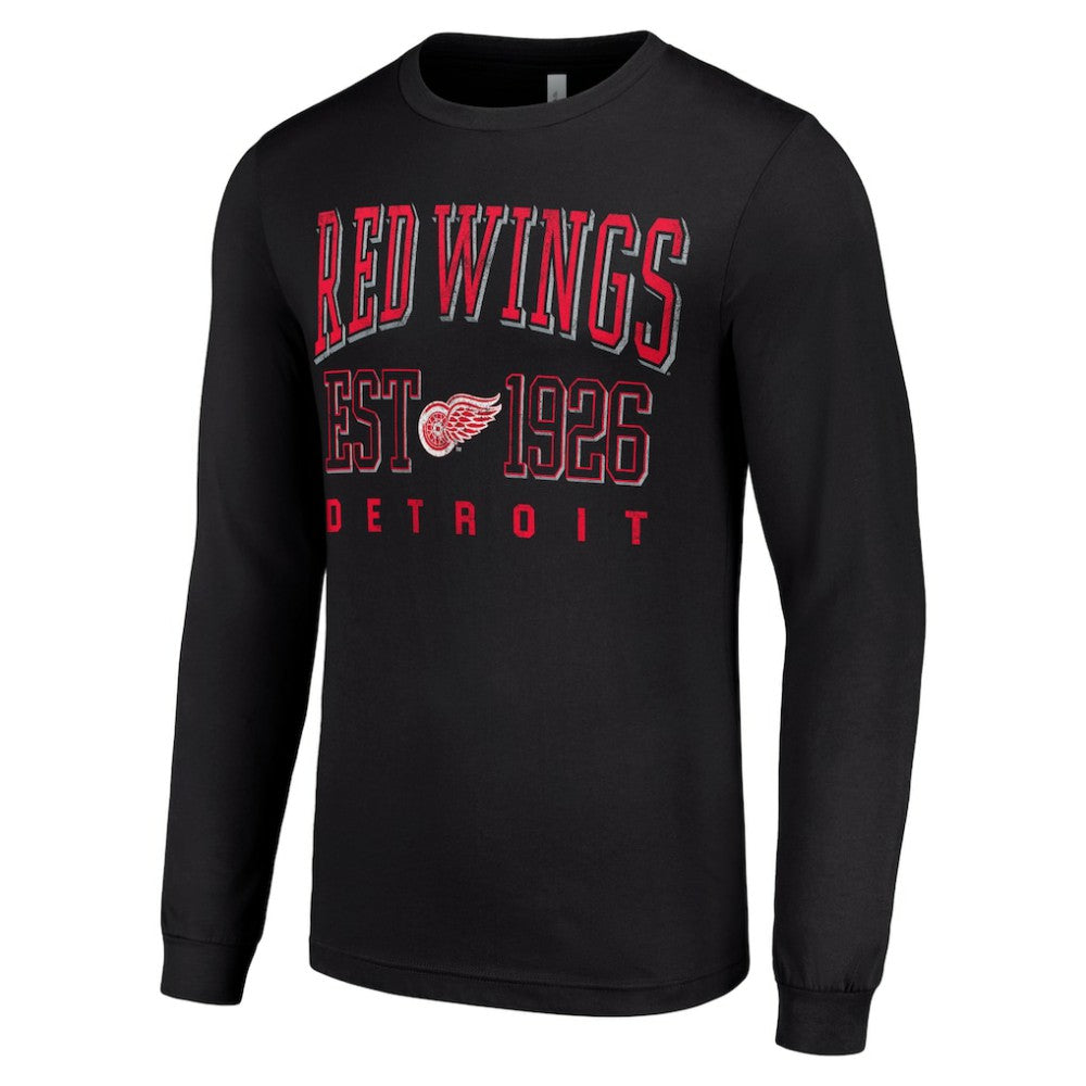 Detroit Red Wings Starter Retro Graphic Long Sleeve Crew T-Shirt - Black - NHL 201083262