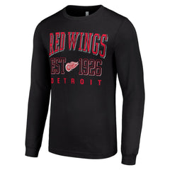 Detroit Red Wings Starter Retro Graphic Long Sleeve Crew T-Shirt - Black - NHL 201083262