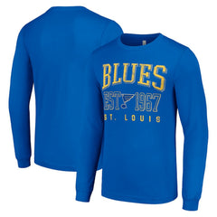 St. Louis Blues Starter Retro Graphic Long Sleeve Crew T-Shirt - Royal - NHL 201083266