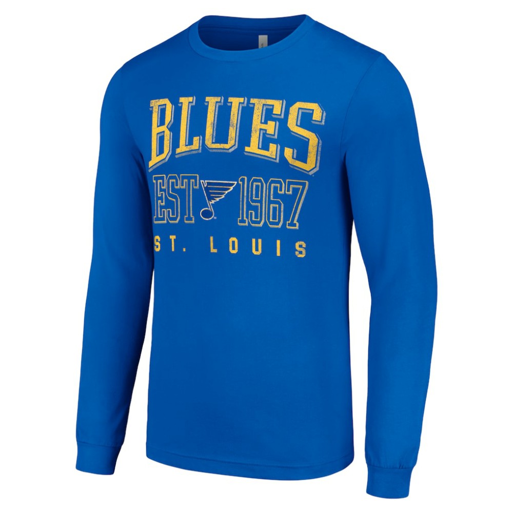 St. Louis Blues Starter Retro Graphic Long Sleeve Crew T-Shirt - Royal - NHL 201083266