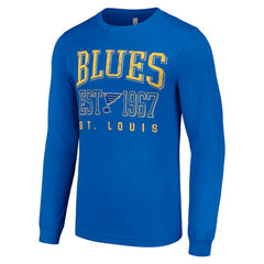 St. Louis Blues Starter Retro Graphic Long Sleeve Crew T-Shirt - Royal - NHL 201083266