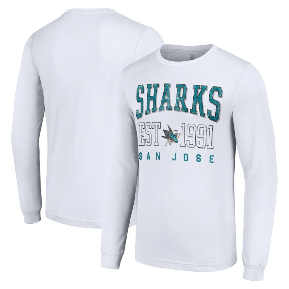 San Jose Sharks Starter Logo Graphic Long Sleeve T-Shirt - White - NHL 201083286