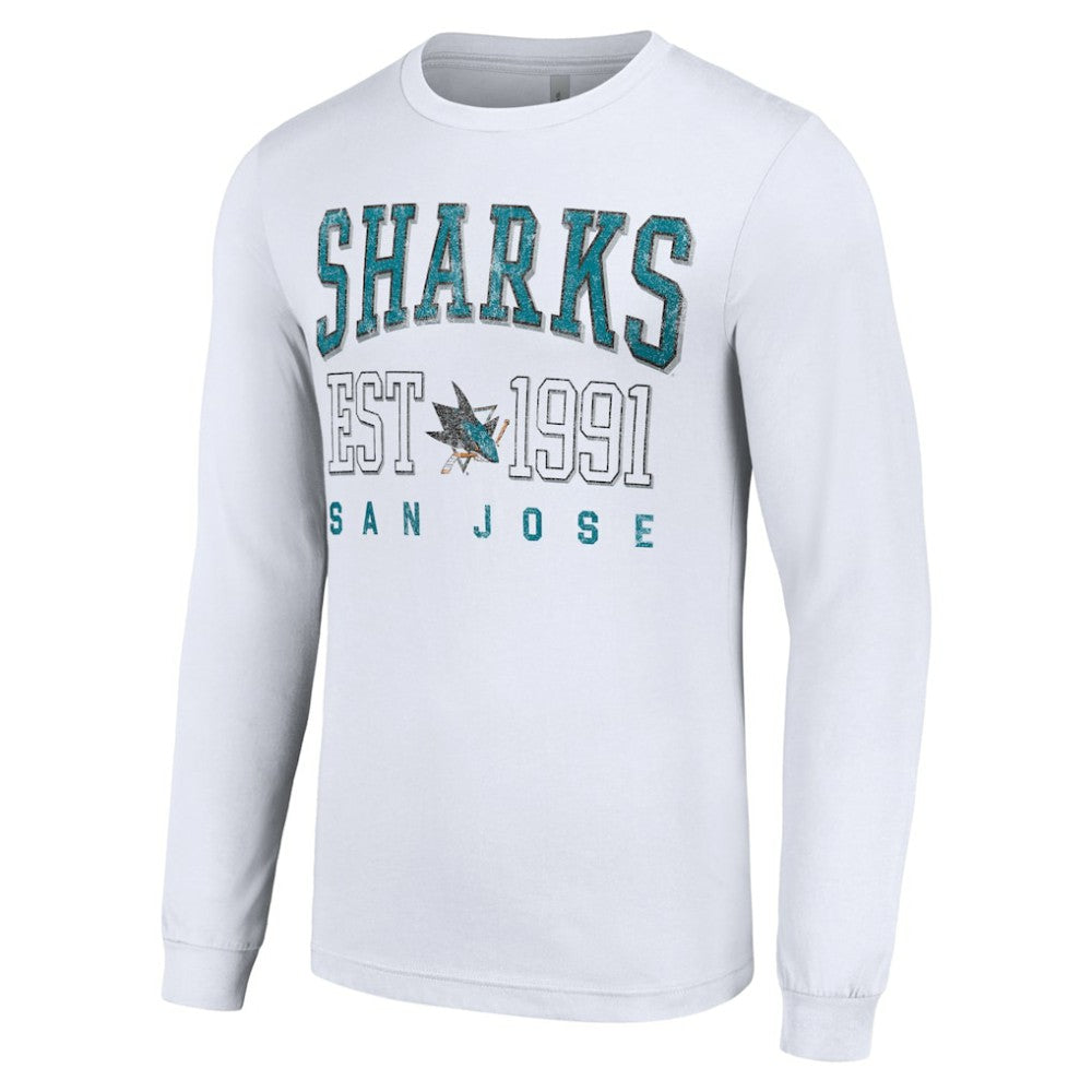 San Jose Sharks Starter Logo Graphic Long Sleeve T-Shirt - White - NHL 201083286