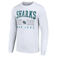 San Jose Sharks Starter Logo Graphic Long Sleeve T-Shirt - White - NHL 201083286