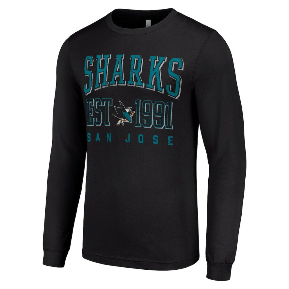 San Jose Sharks Starter Logo Graphic Long Sleeve T-Shirt - Black - NHL 201083295