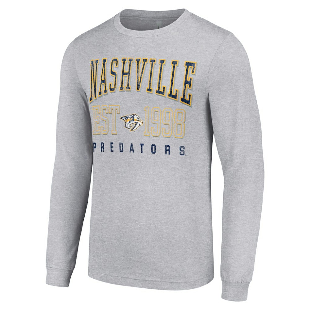Nashville Predators Starter Logo Graphic Long Sleeve T-Shirt - Heather Gray - NHL 201083298