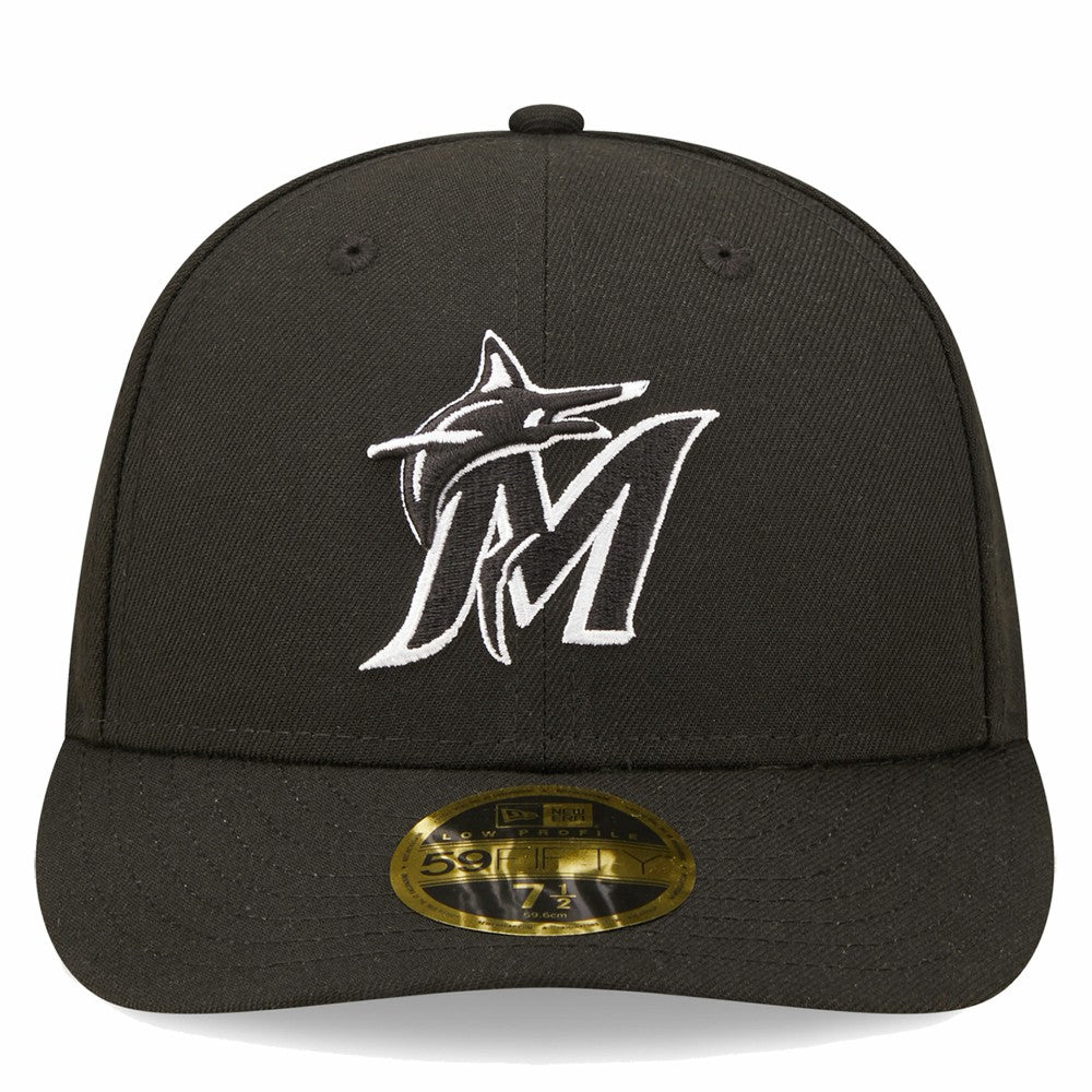 Miami Marlins New Era Low Profile 59FIFTY Fitted Hat - Black - New Era Lifestyle