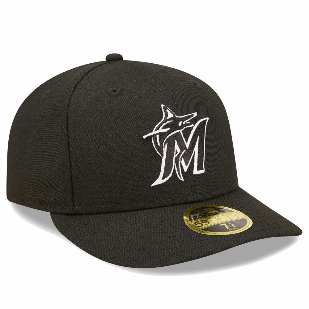 Miami Marlins New Era Low Profile 59FIFTY Fitted Hat - Black - New Era Lifestyle