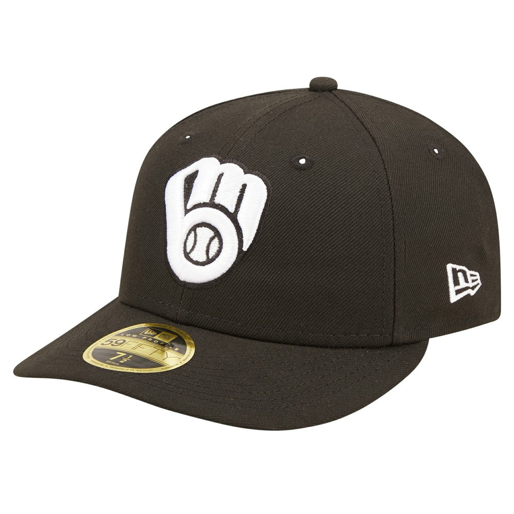 Milwaukee Brewers New Era Low Profile 59FIFTY Fitted Hat - Black - New Era Online