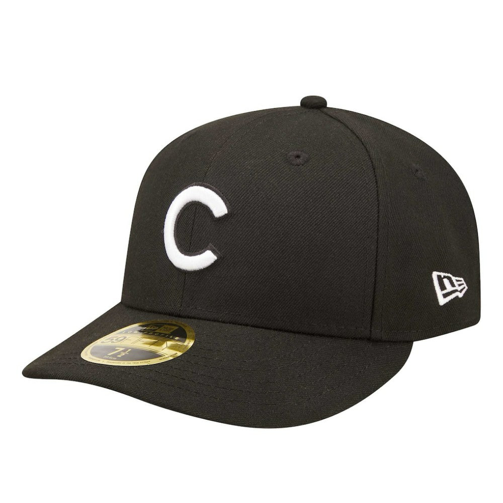 Chicago Cubs New Era Low Profile 59FIFTY Fitted Hat - Black - New Era Discount