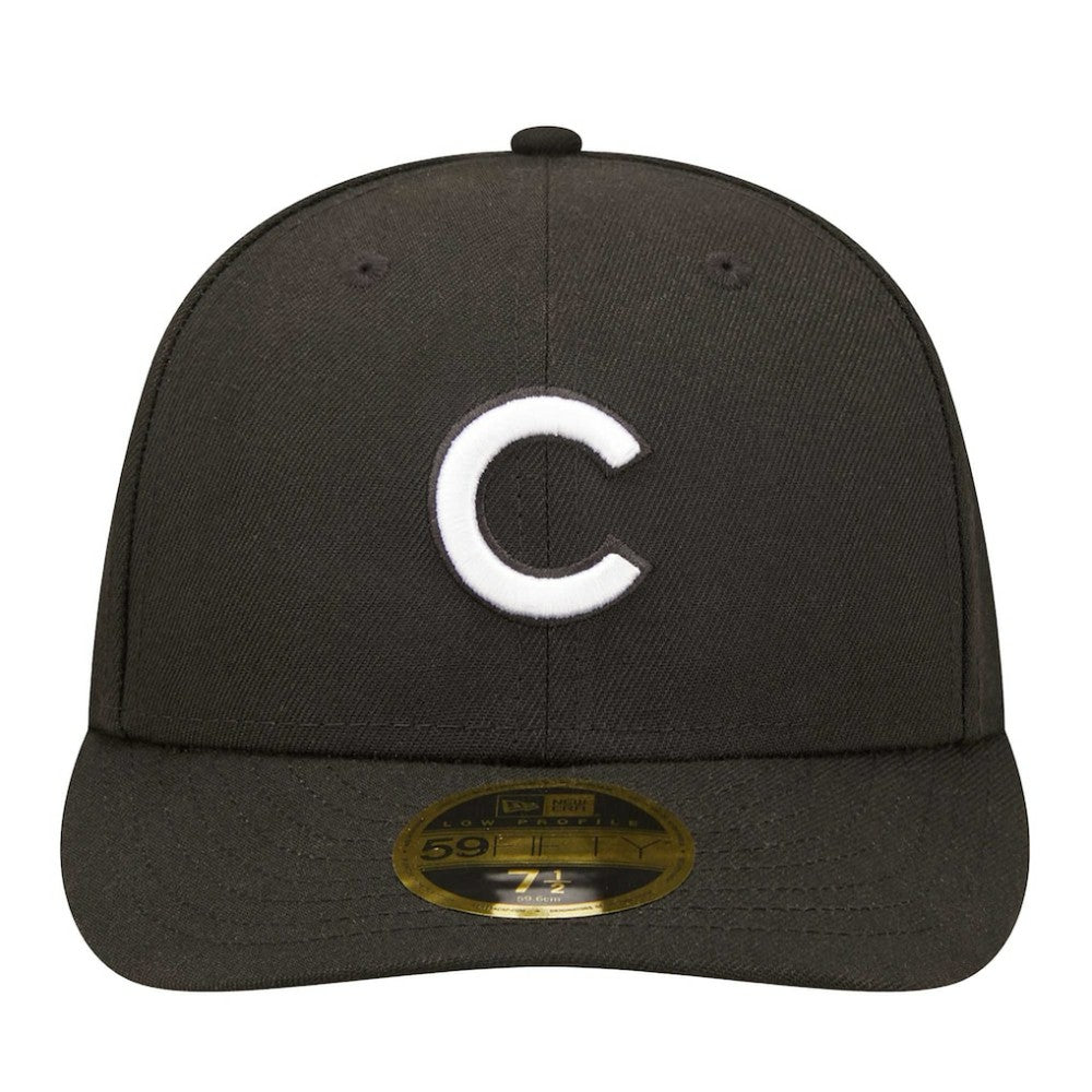 Chicago Cubs New Era Low Profile 59FIFTY Fitted Hat - Black - New Era Discount