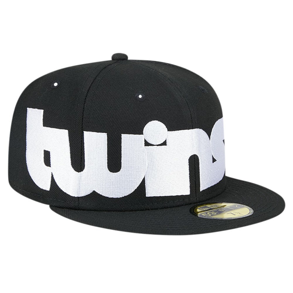 Minnesota Twins New Era Checkered Undervisor 59FIFTY Fitted Hat - Black - New Era Lifestyle
