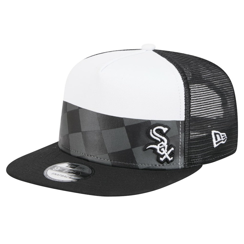 Chicago White Sox New Era Checkmate Trucker 9FIFTY Snapback Hat - Black - New Era Sale