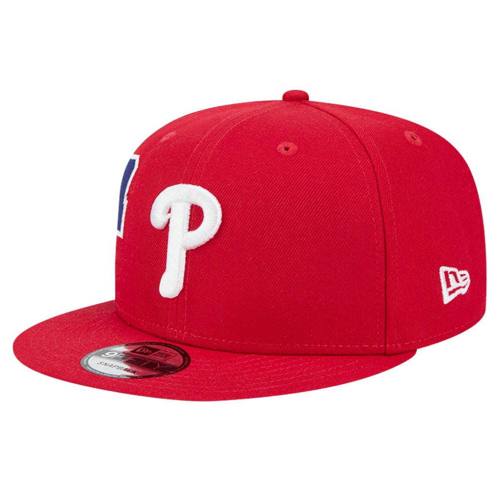 Philadelphia Phillies New Era Logo Strike 9FIFTY Snapback Hat - Red - New Era Discount