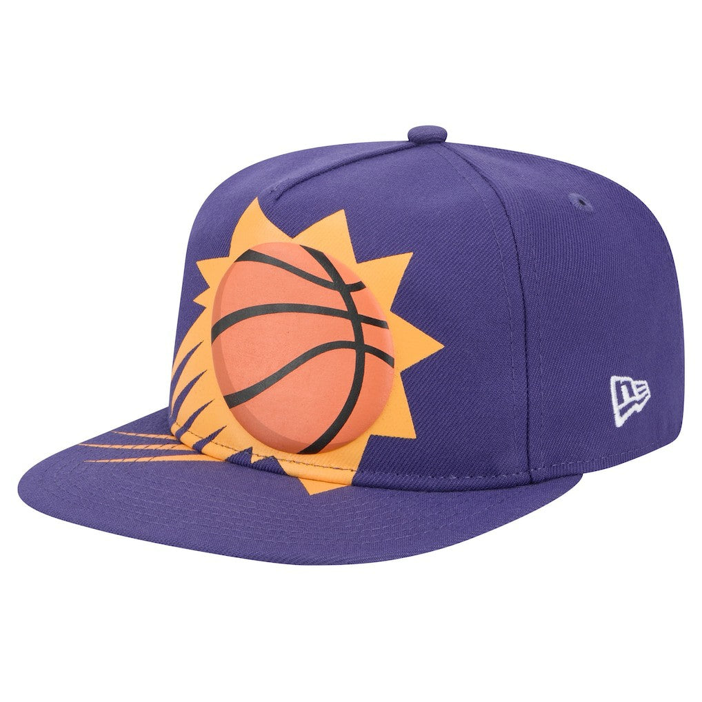 Phoenix Suns Oversized Puff Print Logo Golfer Snapback Hat for sale Purple | New Era for sale