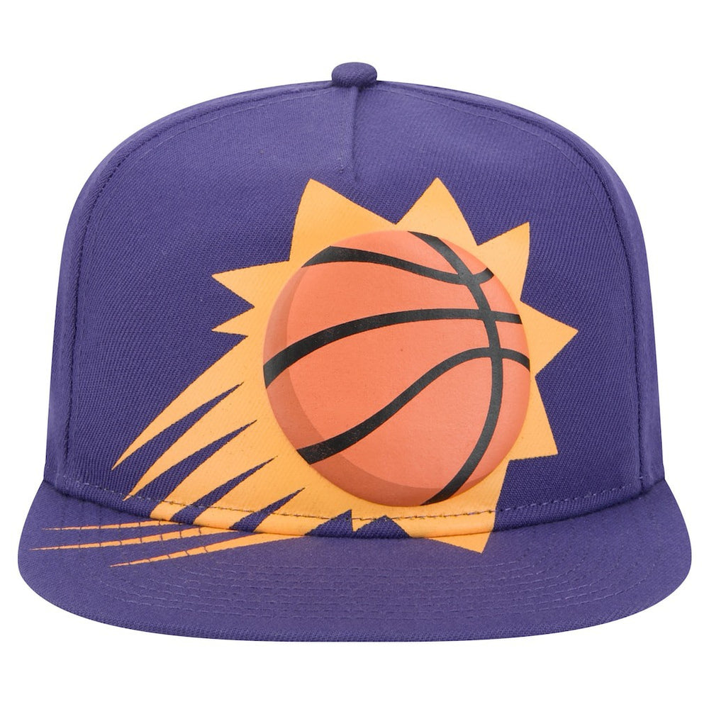 Phoenix Suns Oversized Puff Print Logo Golfer Snapback Hat for sale Purple | New Era for sale