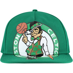 Boston Celtics Oversized Puff Print Logo Golfer Snapback Hat Kelly Green | New Era