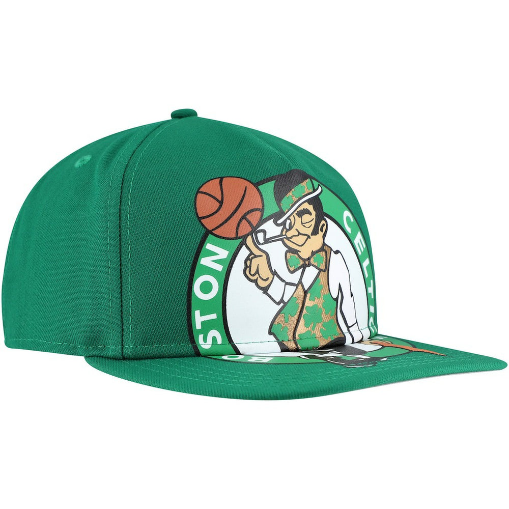 Boston Celtics Oversized Puff Print Logo Golfer Snapback Hat Kelly Green | New Era