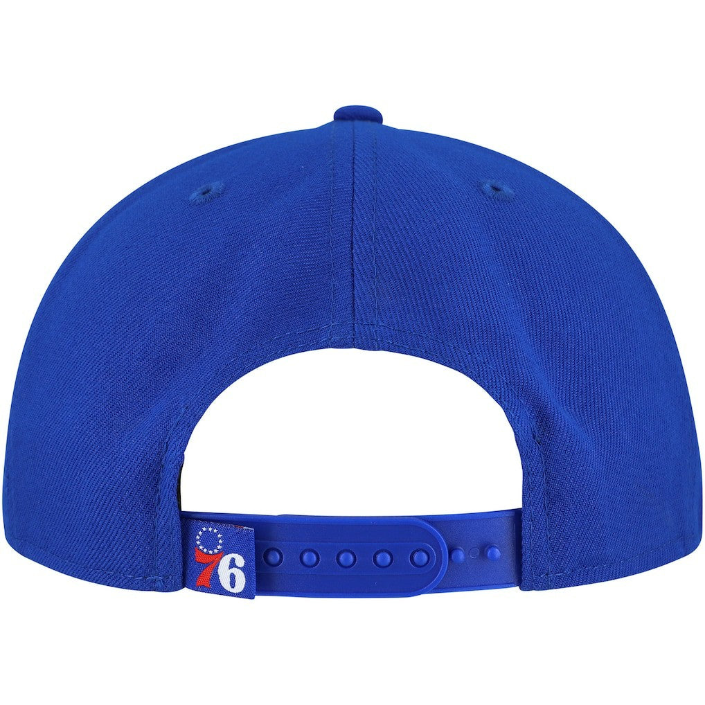Philadelphia 76ers Oversized Puff Print Logo Golfer Snapback Hat Royal | New Era for sale