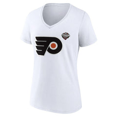 Philadelphia Flyers Fanatics Women's 2024 NHL Stadium Series Logo V-Neck T-shirt - White - NHL 201089723