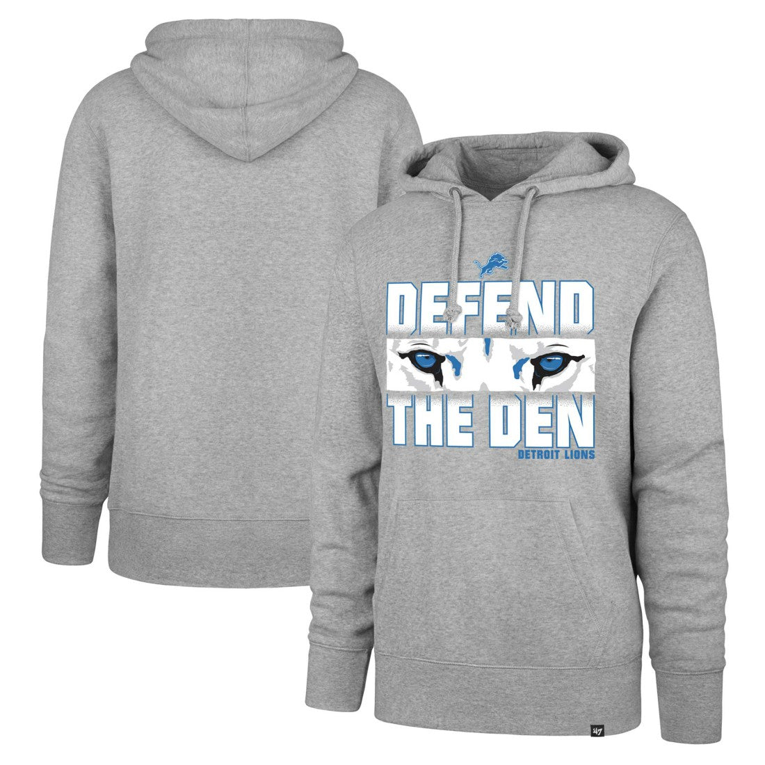 47 brand Detroit Lions '47 Regional Headline Pullover Hoodie Gray