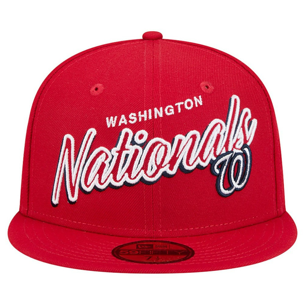 Washington Nationals New Era Script Sided 59FIFTY Fitted Hat - Red - New Era Lifestyle