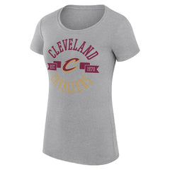 Cleveland Cavaliers G-III 4Her by Carl Banks Women's Super-Slim Fit Lightweight Large City Logo T-Shirt Heather Gray
