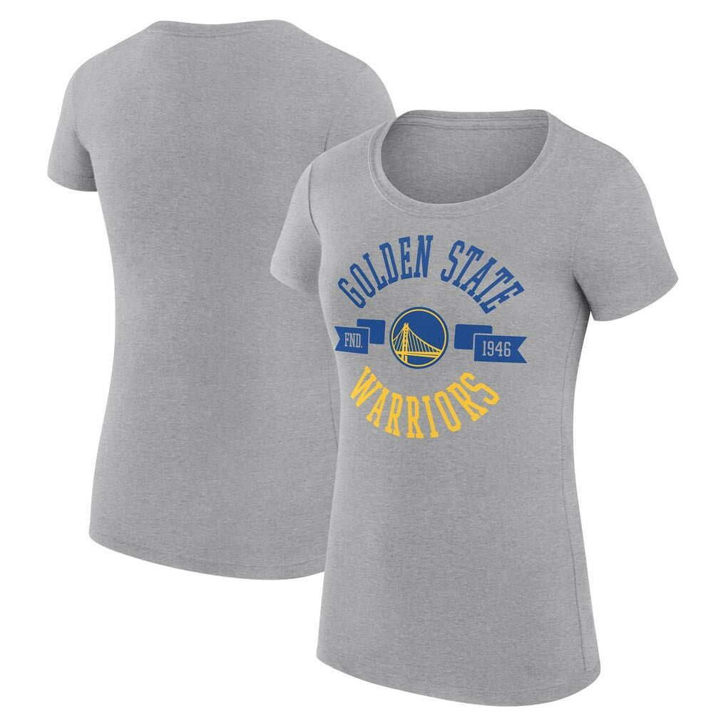 Golden State Warriors G-III 4Her by Carl Banks Women's Super-Slim Fit Lightweight Large City Logo T-Shirt Heather Gray