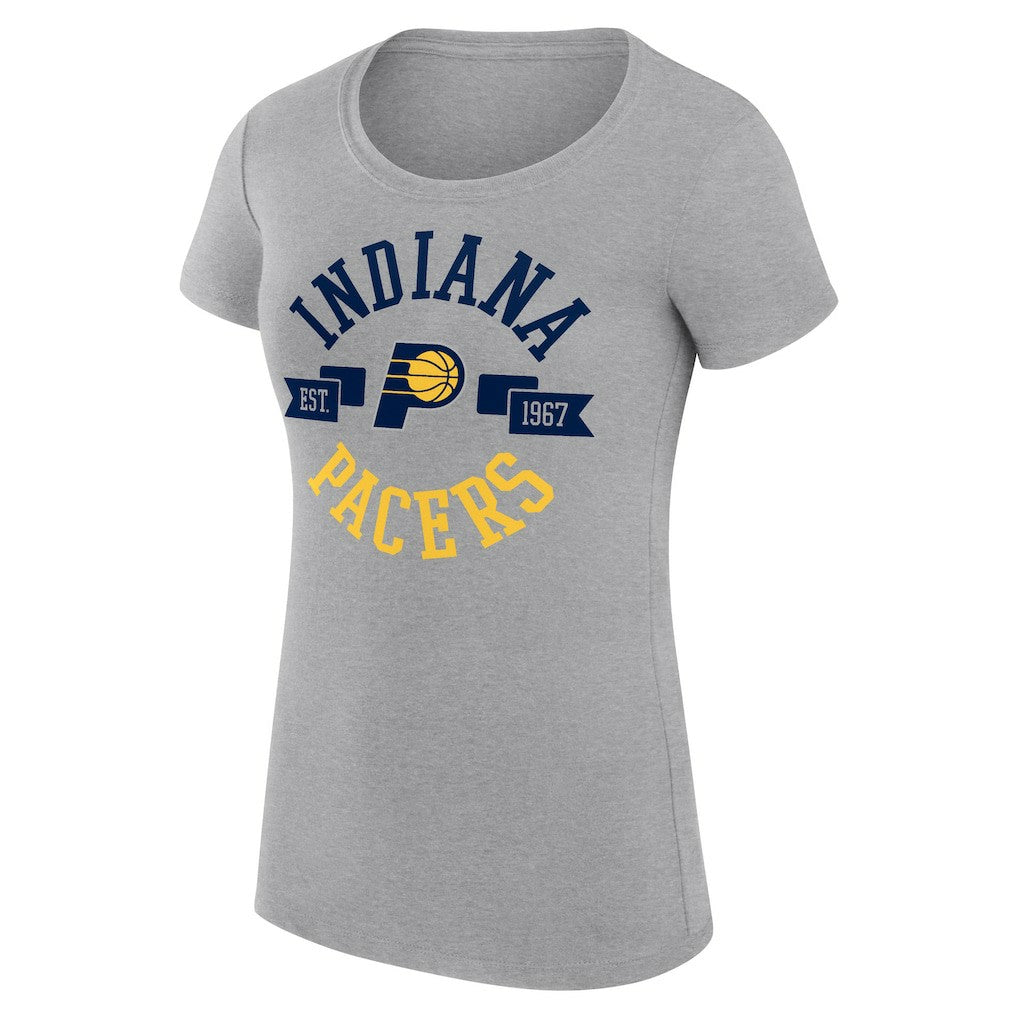 Indiana Pacers G-III 4Her by Carl Banks Women's Super-Slim Fit Lightweight Large City Logo T-Shirt Heather Gray