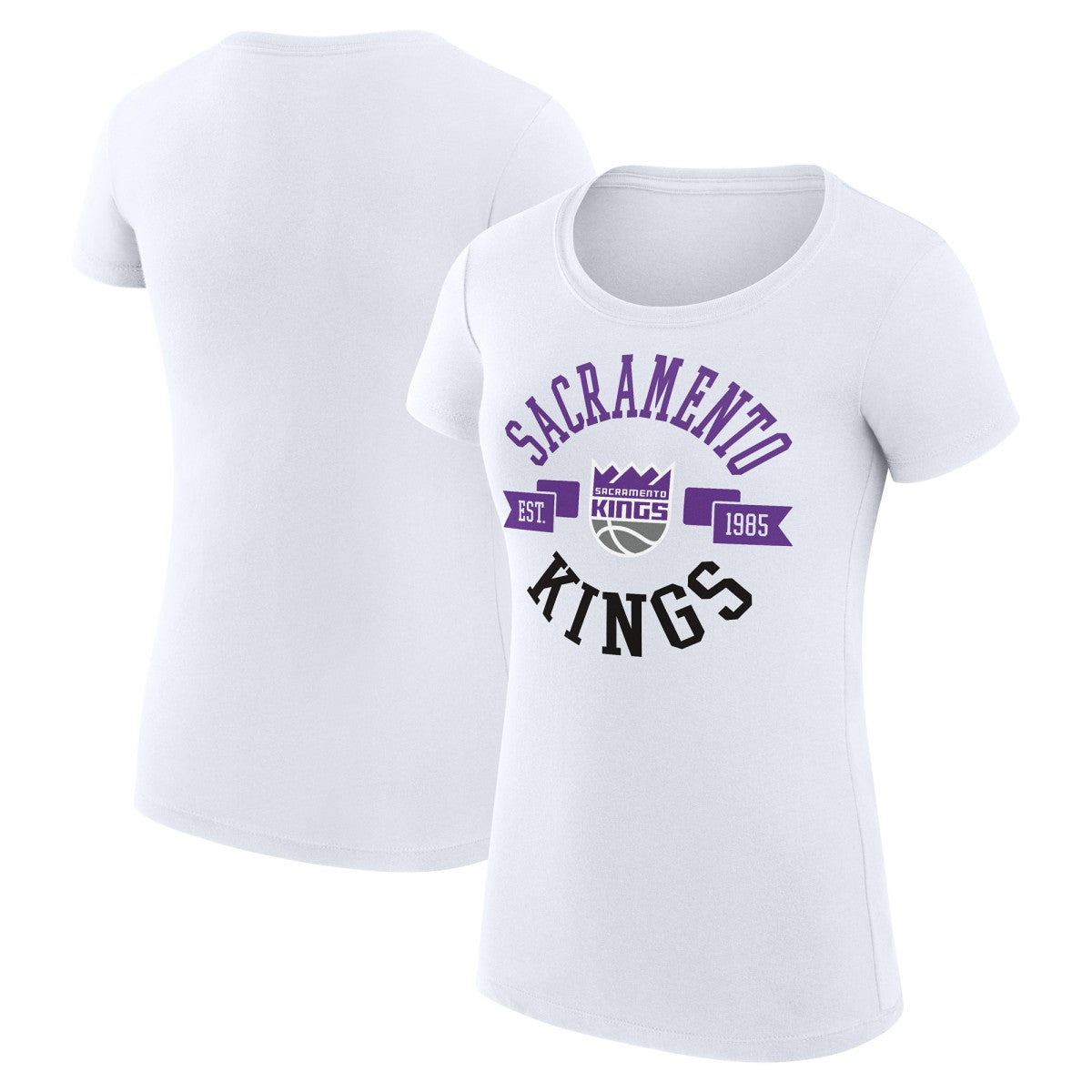 Sacramento Kings G-III 4Her by Carl Banks Women's Super-Slim Fit Lightweight Large City Logo T-Shirt White