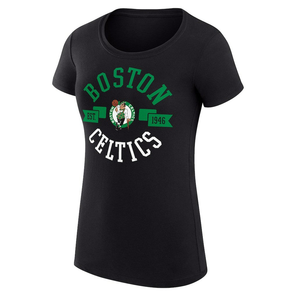Boston Celtics G-III 4Her by Carl Banks Women's Super-Slim Fit Lightweight Large City Logo T-Shirt Black
