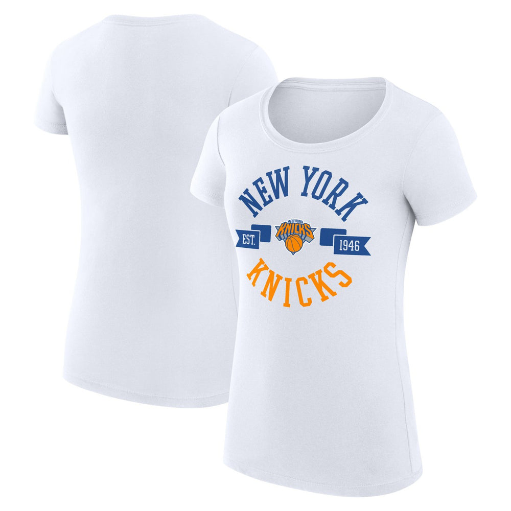 New York Knicks G-III 4Her by Carl Banks Women's Super-Slim Fit Lightweight Large City Logo T-Shirt White