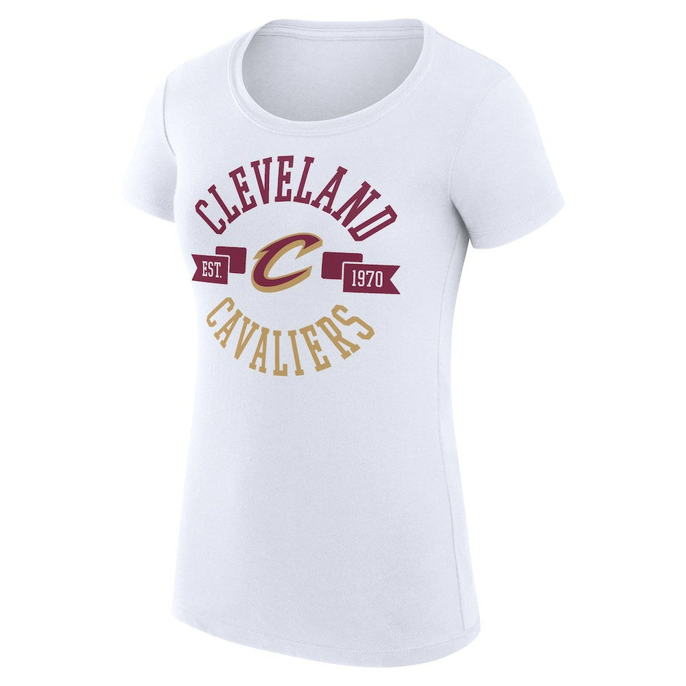 Cleveland Cavaliers G-III 4Her by Carl Banks Women's Super-Slim Fit Lightweight Large City Logo T-Shirt White