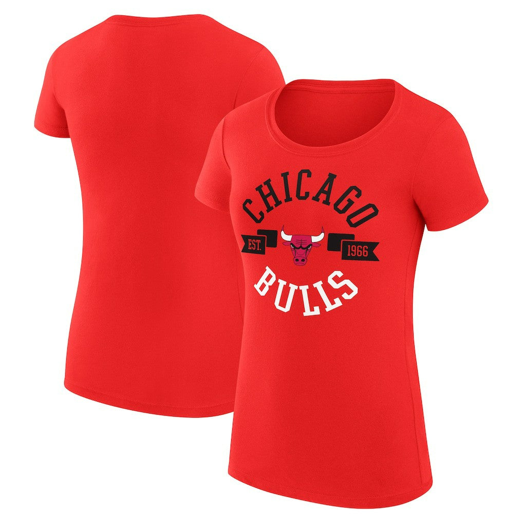 Chicago Bulls G-III 4Her by Carl Banks Women's Super-Slim Fit Lightweight Large City Logo T-Shirt Red
