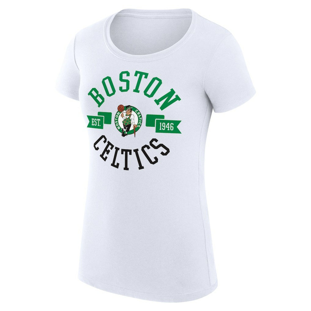 Boston Celtics G-III 4Her by Carl Banks Women's Super-Slim Fit Lightweight Large City Logo T-Shirt White